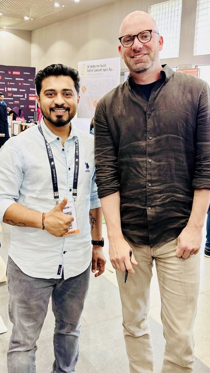 panwar_deeepak's tweet photo. Finally met the Legendary Taylor Otwell, the creator of Laravel. An inspiring moment meeting the visionary who shaped how millions of developers build.

#LaraconIN #LaraconIndia2026 @taylorotwell #laravel https://t.co/lXfFC5Rs9v