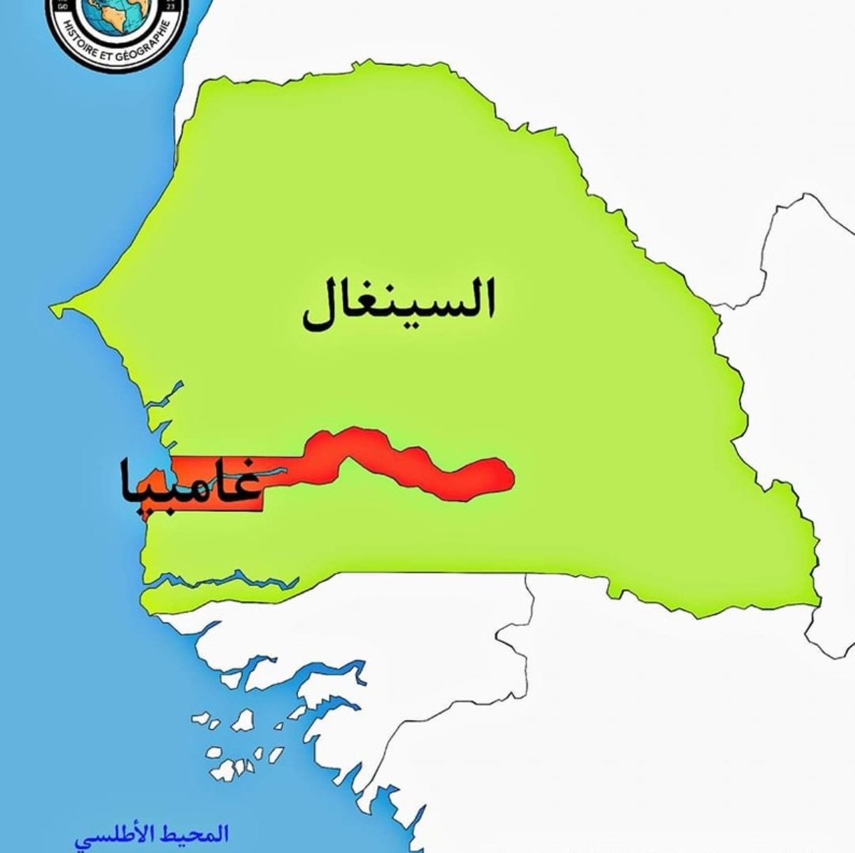 أكثر خريطة دولة مستفزة هي دولة غامبيا
غامبيا هو بالأساس مجرد نهر في السنغال ولكن بريطانيا حولته لدولة
غريب أليس كذلك؟ طيب شوف قصة جيبوتي