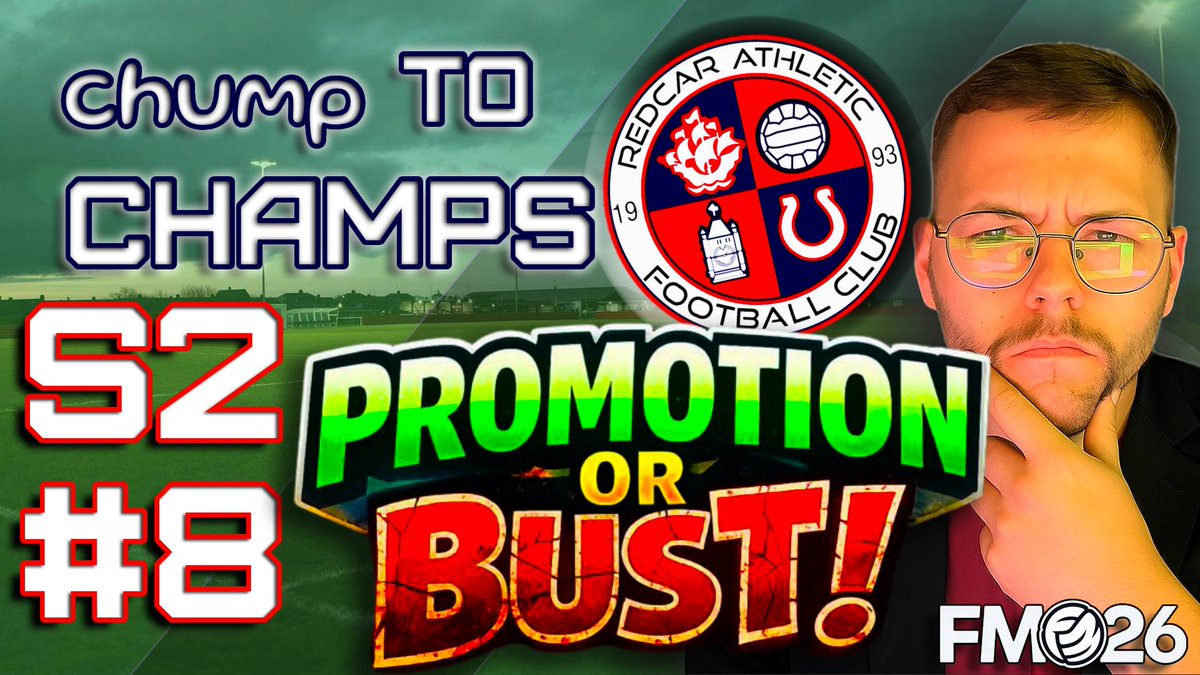 Chaatwell's tweet photo. 🔥PROMOTION OR BUST.😕

It all comes down to this. 🏆😤

FM26: Chump to Champs — Season 2, Episode 8 is LIVE!🔥

Pressure on. Margins gone. History on the line.🎮⚽ 

Do we make history… or FUMBLE it all at the finish line? 🏆💔

📺WATCH NOW: https://t.co/PQY9ssTLAu
#FM26 #UTS https://t.co/XuqniVSJCt