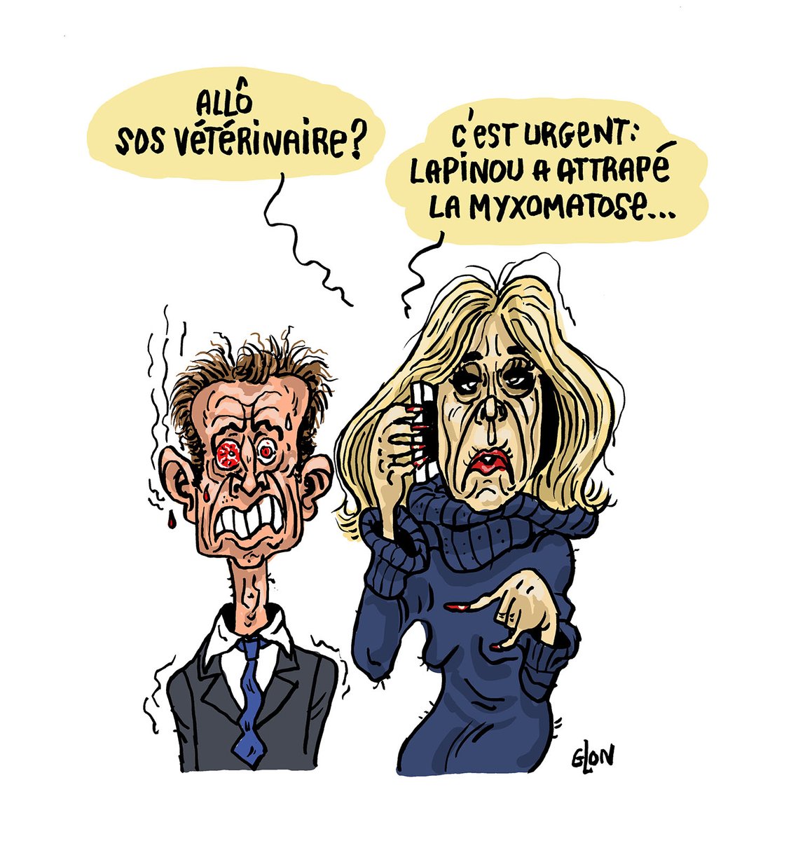 BlaguesDessins's tweet photo. Le #DessinDePresse de Glon : Rouget de l’île de France
Retrouvez les dessins de Glon sur : https://t.co/VQNx0gcWdF
#DessinDeGlon #ActuDeGlon #Humour #Macron #BrigitteMacron #EmmanuelMacron #OeilRouge #OeilDuTigre #Myxomatose #Lapinou https://t.co/XEq70dmZTm