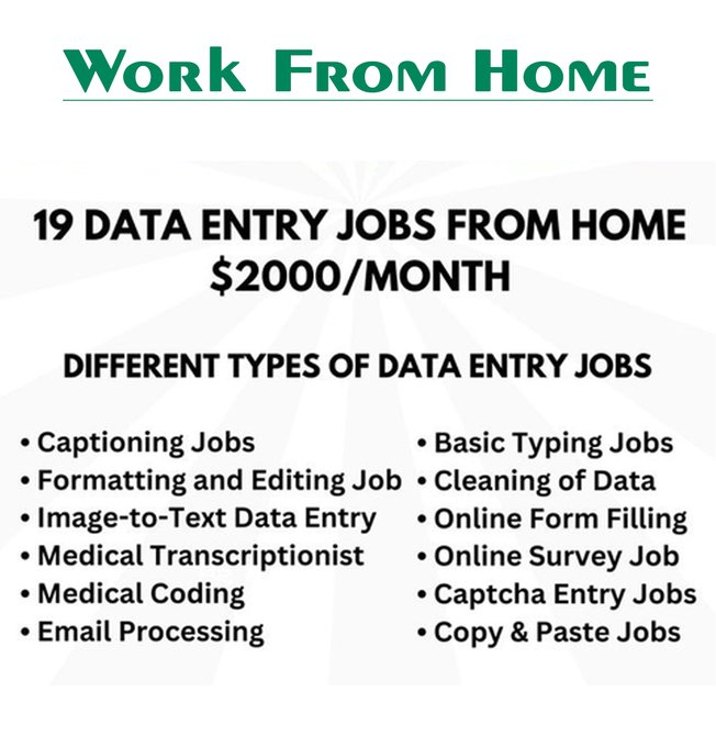 💰 Earn $55–$199 per hour working from home!

🖥️ Start with simple data entry work — no special skills required.

❌ No prior experience needed, anyone can start today!

🚀 Work anytime, from anywhere — completely flexible.

💬 Comment “DM” &amp; follow to get the full Guide +
