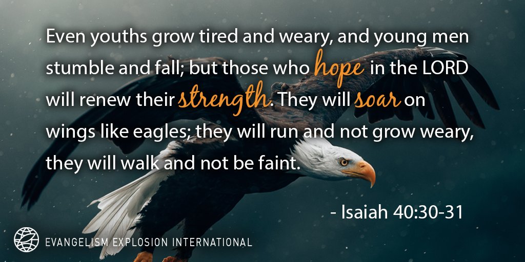 "They will soar on wings like eagles..."

—Isaiah 40:30-31

#eeworks #evangelism #Bible #scripture #Gospel #Isaiah