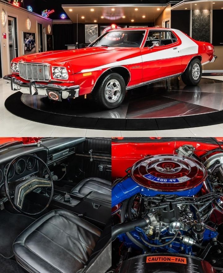 Retromania4ever's tweet photo. 🇺🇸🦅 Starsky &amp; Hutch 1974 #Ford Gran Torino ⭐️🔥
Ford 460ci V8, Tremec 5-Speed https://t.co/tG84kw0trf