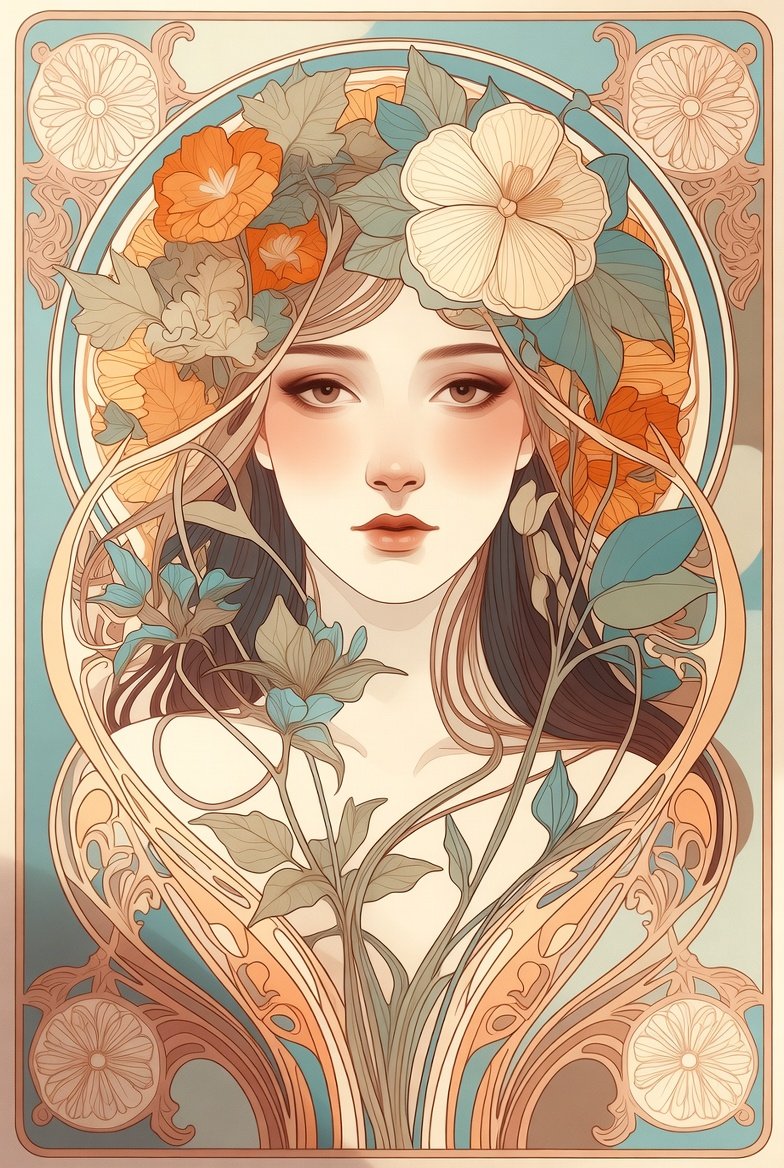 Nathan_Kurtz's tweet photo. Japanese-inspired modern illustration, dreamy feminine aesthetic, clean vector-like outlines, balanced symmetrical composition, soft ambient lighting, storybook fantasy vibe, high-resolution digital painting, ultra-detailed, refined line art, contemporary decorative art style. https://t.co/v0j3GHvPgc