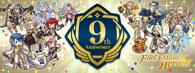 FE_Heroes_EN's tweet photo. Can you believe it? #FEHeroes has reached its 9th Anniversary! To express our gratitude to you summoners out there, there’s a 9th Anniversary Celebration! Check the in-game announcements or the official website for details.

Here's the official website!
https://t.co/5IQx5d5MX1 https://t.co/QlYSSTTAvG