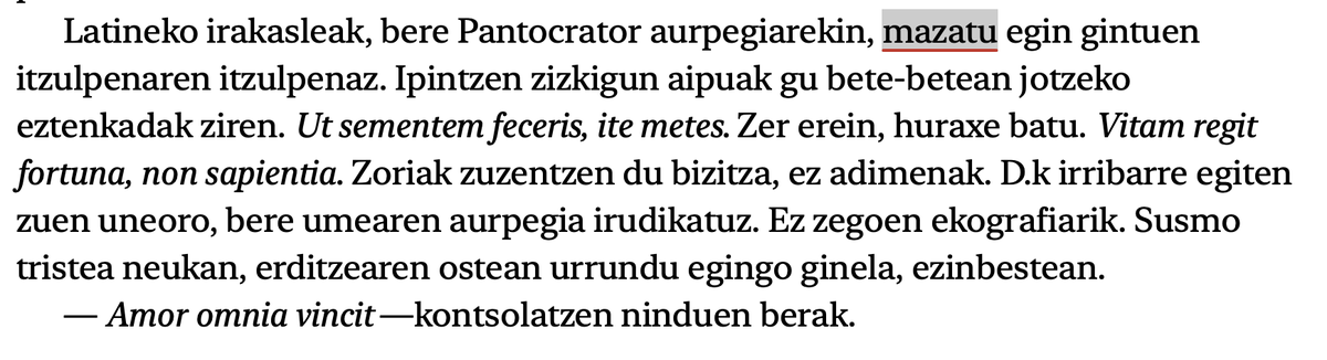 𝗠𝗔𝗭𝗔𝗧𝗨: 
Mazoaz jo, astindu, kolpea eman (M.Agur Meabe, 𝘏𝘦𝘻𝘶𝘳𝘳𝘦𝘯 𝘦𝘳𝘳𝘦𝘵𝘶𝘳𝘢)