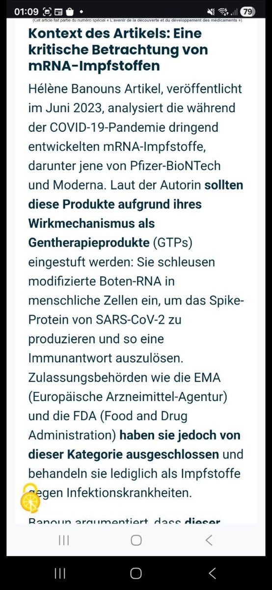 News ❗️ 
⚠️ DIE LÜGE FLIEGT AUF: ES IST GENTHERAPIE!
Der neue Bericht von FranceSoir bestätigt: mRNA-Spritzen sind technisch Gentherapeutika, keine klassischen Impfstoffe!
Fakt ist:
1️⃣ Die strengen Sicherheitsregeln für Gentherapien wurden eiskalt umgangen.
2️⃣ Wir wurden niemals