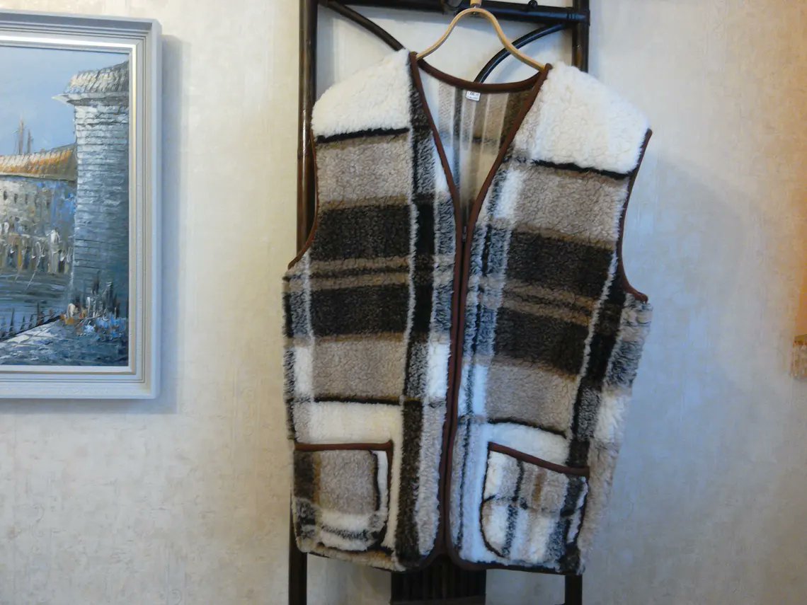 #Vintage #Wool #Estonian #Folk Vest. #Unisex #Plaid Wool Vest. #Fluffy #Soft Wool Vest. #Wool #Waistcoat. etsy.me/2OQIo75