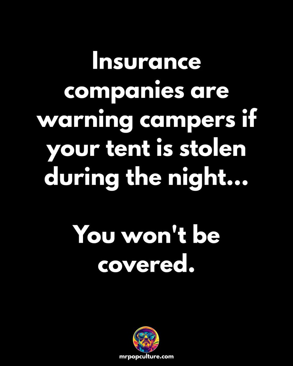 itsmrpopculture's tweet image. Sounds like a major problem!  Beware!
#camping #tent #stolen #dadjokes