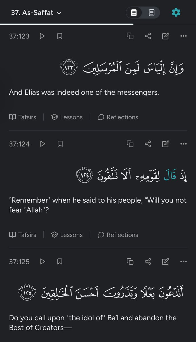 jhnrdzi's tweet image. Menyelak kembali sura As-Saffat dan terlihat nabi yang dimaksudkan Elias AS, atau nama yahudinya Elijah (Tuhanku El).

Dalam kajian Karen Armstrong terhadap kitab Perjanjian Lama, Elijah bertarung dengan ratu pro Baal bernama Jezebel (Di Mana El?) yang berakhir dengan kemenangan…