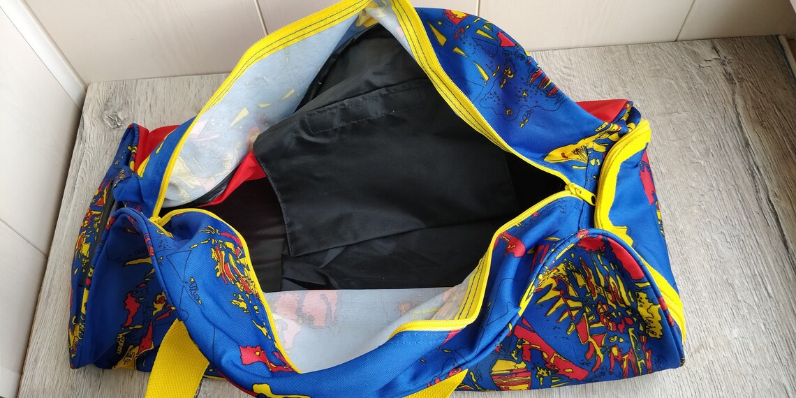 #New #TYROLIA #Sport #Bag. #Vintage #Travel Sports 90s #Retro Bag. Large #Multi #Colored Bag. Blue Red Yellow Bag. #Abstract #Print. #Gift #Idea. etsy.me/2qX0vmd