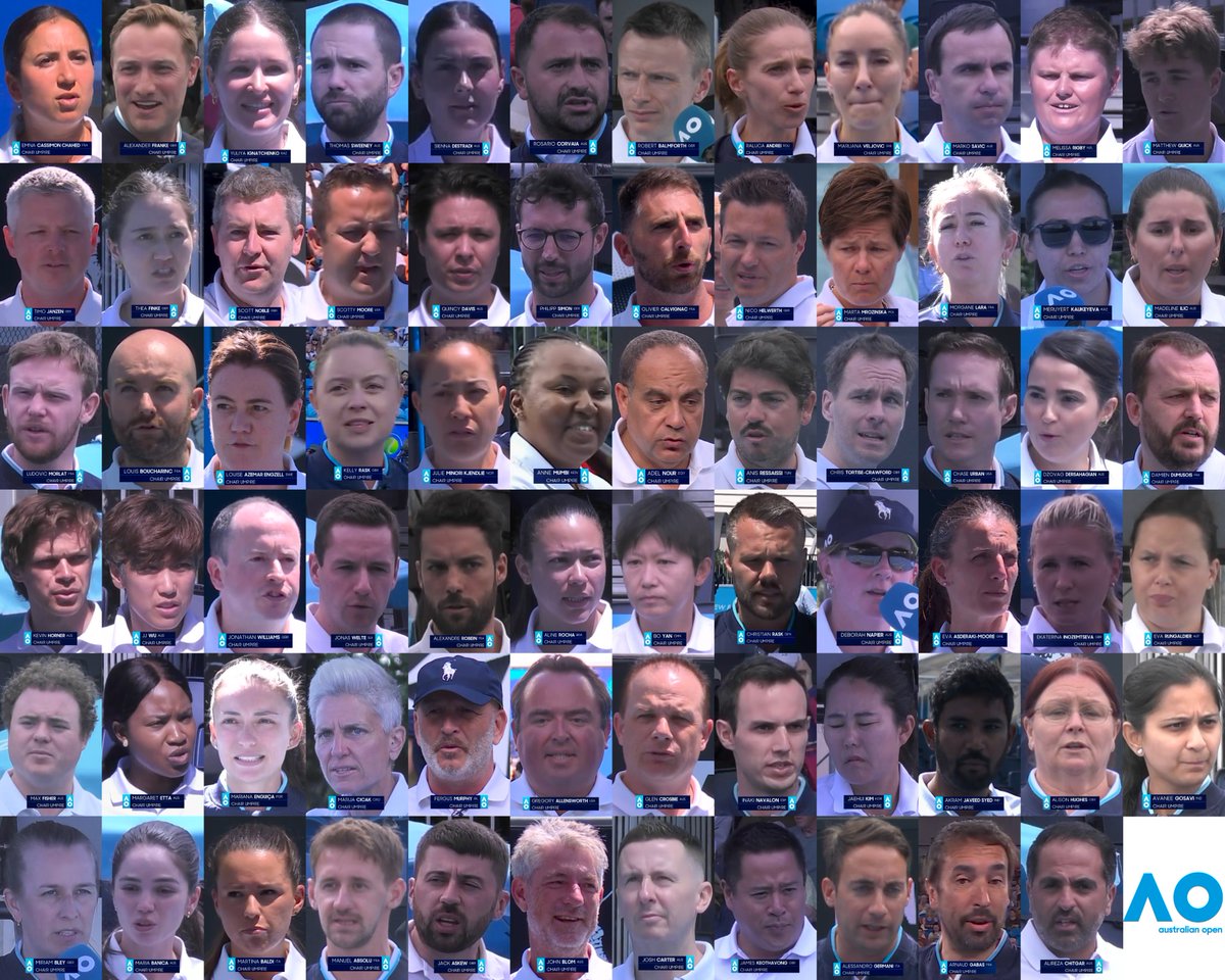 ATP_Entry's tweet photo. Australian Open 🇦🇺 2026: Chair Umpires #AusOpen #AO26 https://t.co/snvAsDR1g9