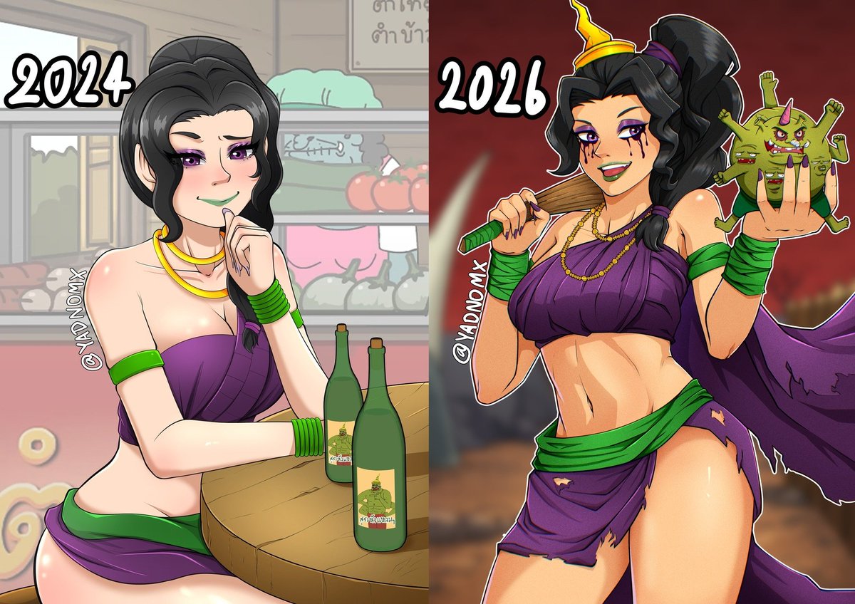 yadnomx's tweet photo. 2024 - 2026 มณโฑที่ลา���เส้นโตไปพร้อมกัน
#pasulol #มณโฑ #artwork https://t.co/Yrh2S5i6SS