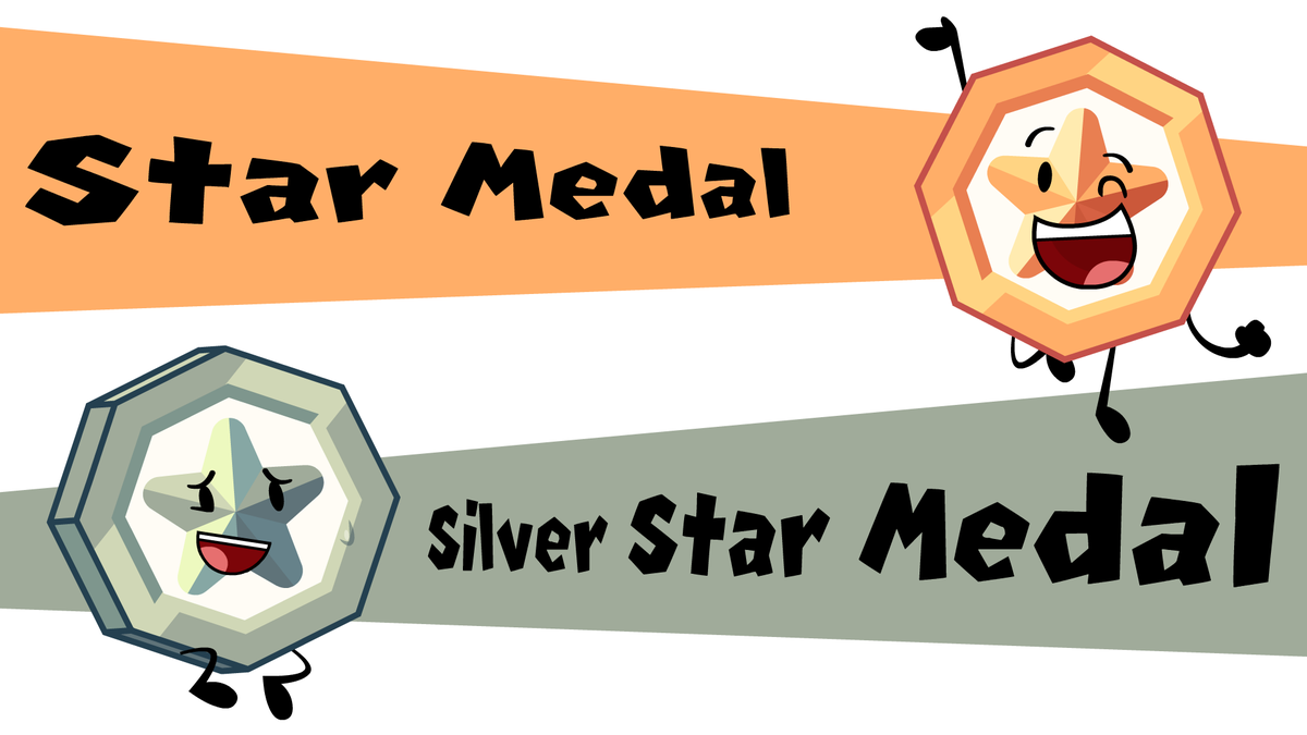 FaircloughJacob's tweet photo. Reception to the return of OM has been amazing so far, thank you all so much!

Now, for anyone curious about who the Star Coin and Silver lookalikes were in the teaser, let me introduce you to Star Medal and Silver Star Medal!

#osc #objectshowcommunity #objectmultiverse https://t.co/roDieMofJu