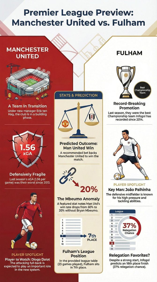 #MUFC are on fire. Two wins in a row, up to fourth, and looking like a completely different side.

Today they face a test that’ll show if this revival is real or just new manager bounce.

Carrick’s got them playing with freedom again. Can they make it three from three?