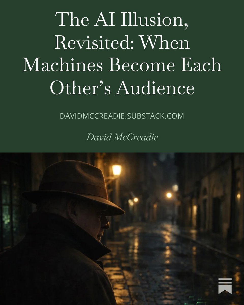 We asked what would happen if machines started talking to one another. 
It turns out the answer is: they already are, we barely noticed.
January 2026 may be the moment that assumption finally breaks.
The AI Illusion, Revisited
davidmccreadie.substack.com/p/the-ai-illus…
#AI #Clawdbot #moltbook