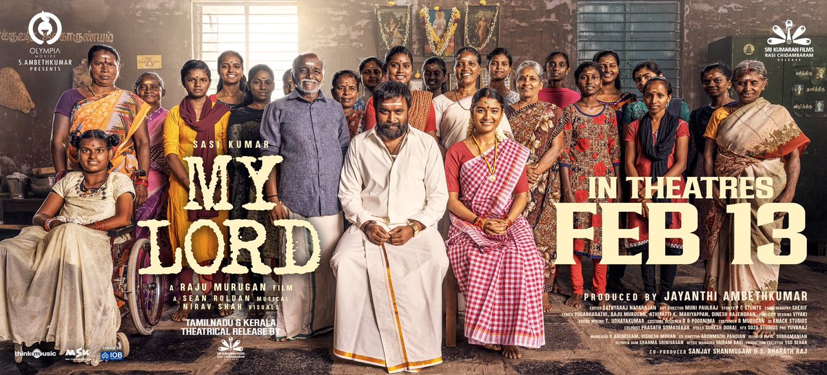 RSeanRoldan's tweet photo. My next release #MyLord is releasing Feb 13th. I have composed music from my heart for my dearest fans ❤️
A powerful mix of politics, emotions, and fun ✨
Get ready for a rollercoaster journey on the big screen 🎬

Produced by @Olympiamovis @ambethkumarmla

Tamilnadu & Kerala Release by #SriKumaranFilms

@SasikumarDir #ChaithraJAchar @Dir_Rajumurugan @RSeanRoldan @YugabhaarathiYb @gurusoms #NiravShah #sathyarajnatrajan #munipalraj #JayaPrakash #ashasarath @gopinainar @vasumithraoff @sherif_choreo @Udaykumar_mix @viyaki_s @selvapandiyan_r  @Sanjay_cheqba @sharmaseenu11 @thinkmusicindia @proyuvraaj