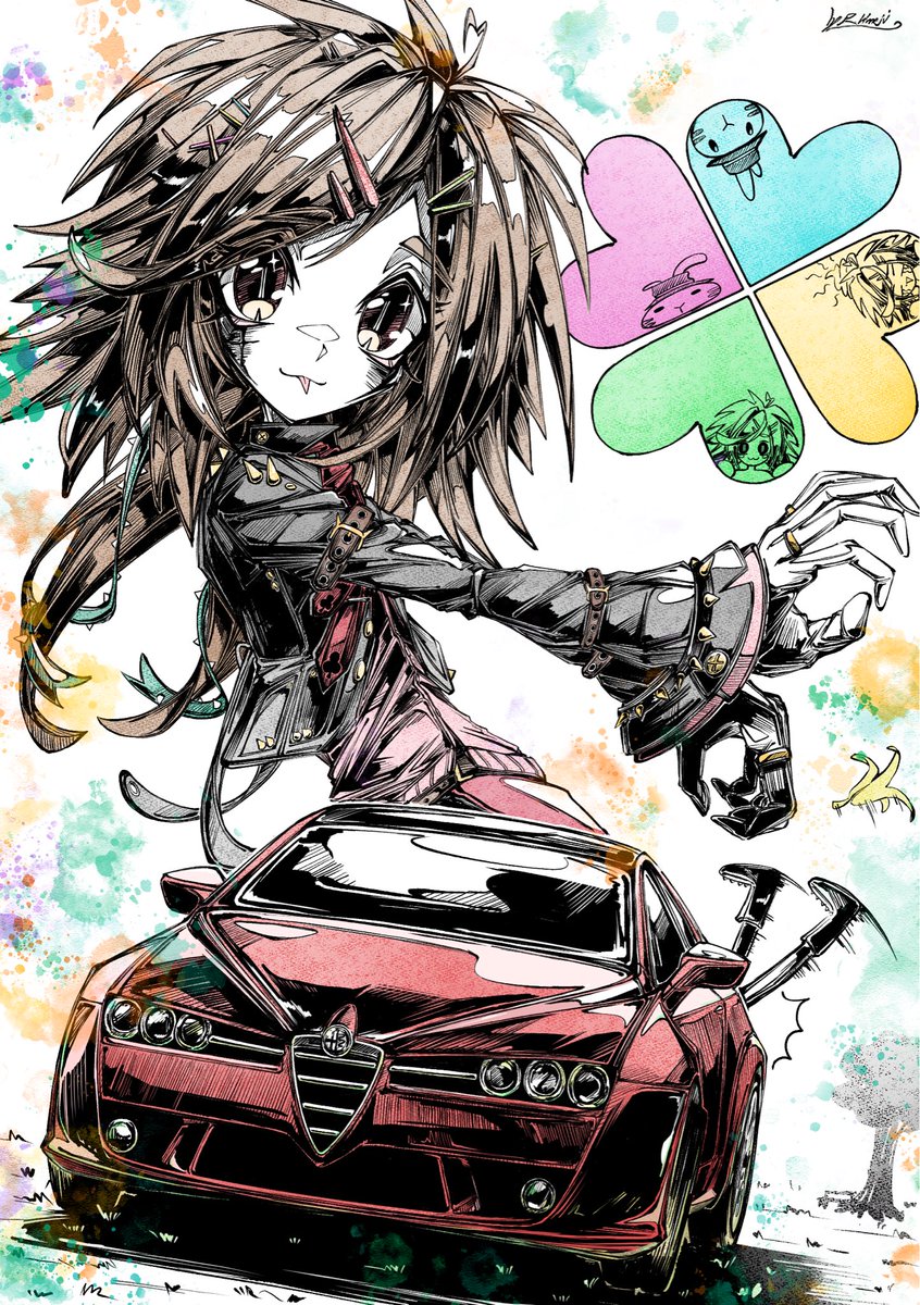 うちの子♂🚗³₃
零式 卍(かける)君とその愛車、アルファロメオ ブレラ！
か  わ  い  い
 #oc 
  #illustrations 
 #Skeb依頼募集中