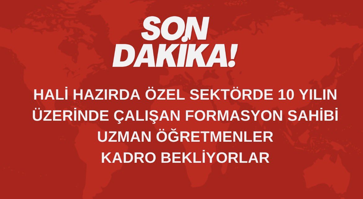2016 da dersane öğretmenleri
2017 de anlamsız  bir şekilde ücretli öğretmenler atandı.Özel sektörde yıllarca çalışmış olan öğretmenlerden atama yapılmadı.
#Özeldekiuzmanöğretmenekadro
#ÖzeldekiUzmanÖğretmeneKadro 
<a href="/oktay_saral/">Oktay SARAL</a>
