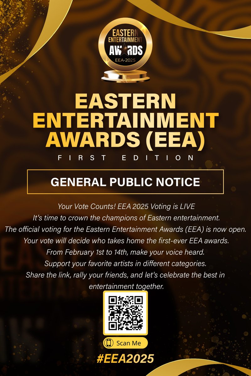 EEAAWARDS's tweet photo. VOTING IS LIVE NOW!
The future of Eastern entertainment is in your hands.
Vote now to support your favorite nominees. Every vote counts.
🗳️ VOTE HERE: https://t.co/pkXHpd7IlJ
 📅 Voting ends February 14, 2026.
Spread the word and let's make history
#EEA2025 #EEAVote https://t.co/peMhbkmFzb