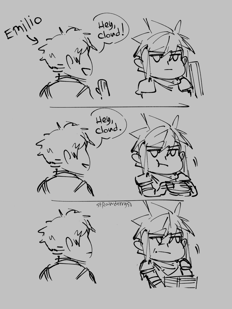 "I met Cloud at work, but he ignored me." 😭😭✨ 