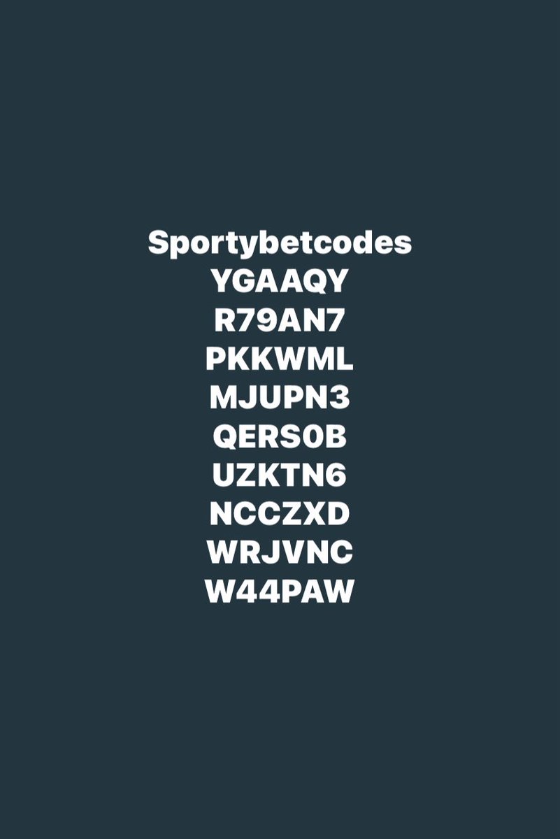 Captain_peli28's tweet photo. Sportybet Codes 

YGAAQY 
R79AN7
PKKWML 
MJUPN3
QERSOB 
UZKTN6
NCCZXD 
WRJVNC 
W44PAW https://t.co/j84EbMmXqH