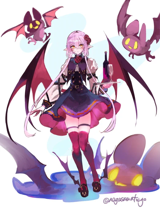 吸血鬼の蝙蝠使い魔ちゃん #オリジナルイラスト