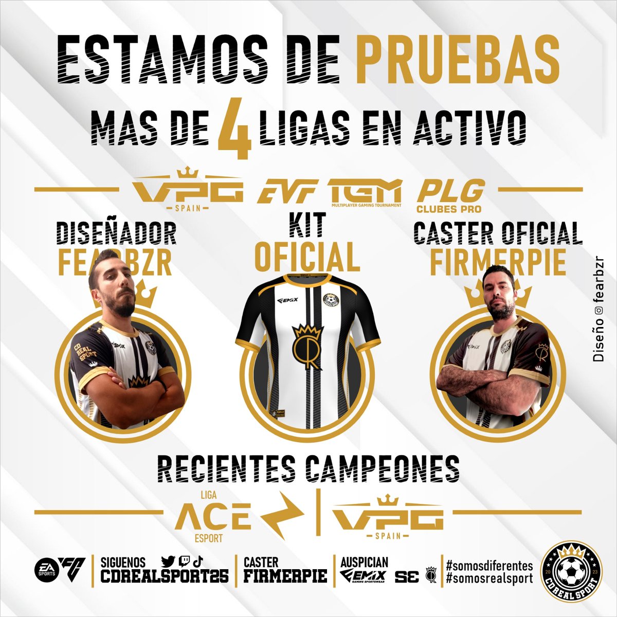 CD Real Sport Academy 💛🖤🤍 | FC 26 ⚽️

Buscamos reforzar plantilla:

🛡️ DFC

🏆 Proyecto serio y consolidado
📈 Posibilidad real de ascenso al Primer Equipo
📅 Horario 22:00-00:00
🗣️ Discord + micrófono obligatorio
🔥 Compromiso y seriedad

Si eres ambicioso y quieres crecer en