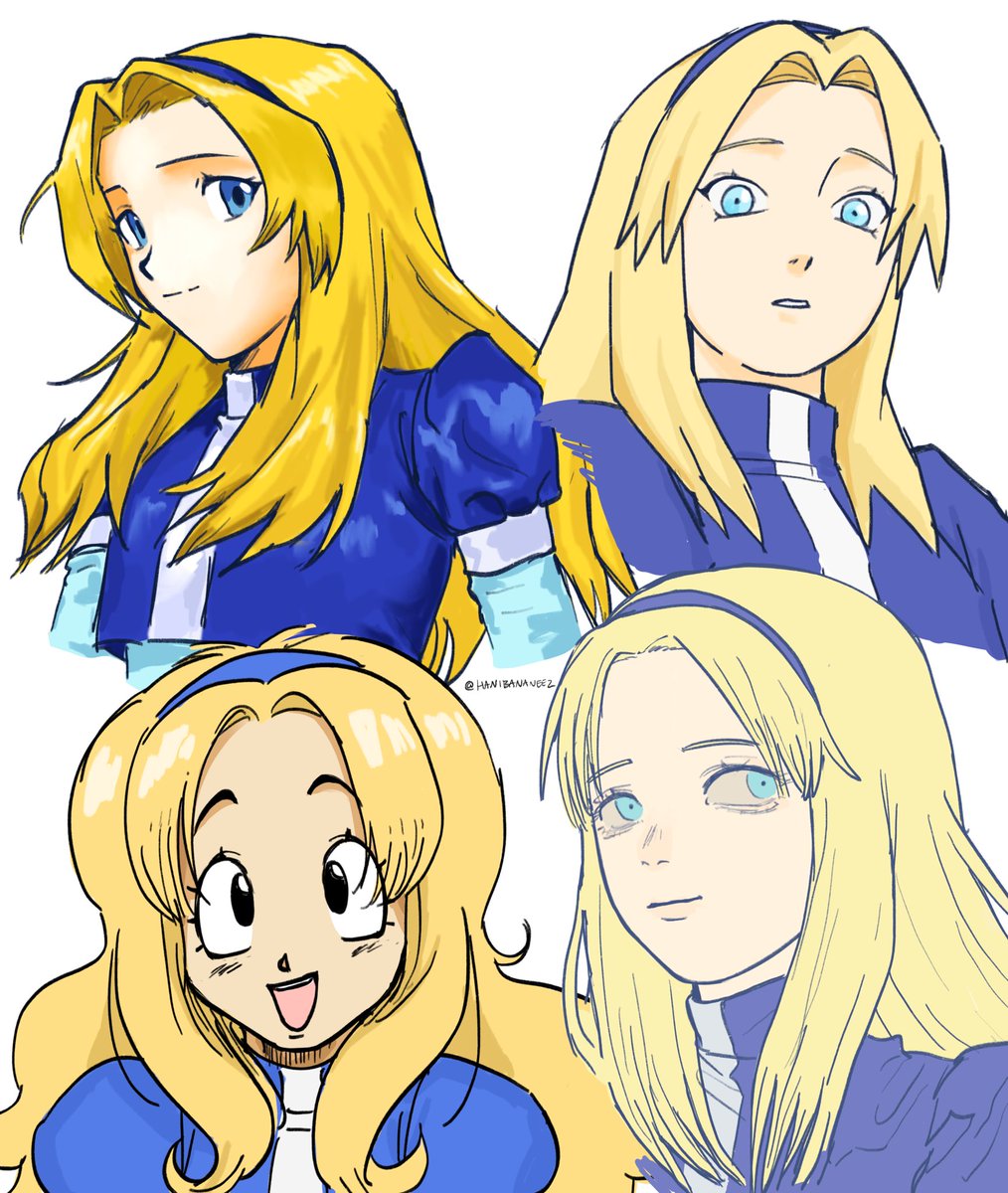 hanibananeez's tweet photo. maria robotnik in different styles https://t.co/vVn2vI8m19