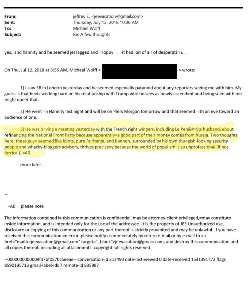 JayinKyiv's tweet image. Anyone that still didn't know that France's far-right darling, Marine Le Pen is funded by Russia.

"was having a meeting yesterday with the French right wingers, including Le Pen, her husband, about refinancing the National Front Party because apparently a good part of their…
