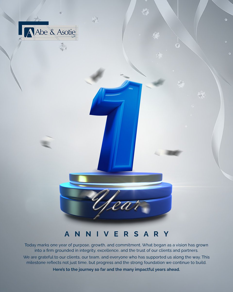 AbeandAsotie's tweet photo. Today, all of us at Abe &amp; Asotie LP celebrate our 1st Anniversary with immense gratitude to God and deep appreciation to everyone who has supported, encouraged, and walked with us over the last 365 days. https://t.co/Bic0cmVqp1