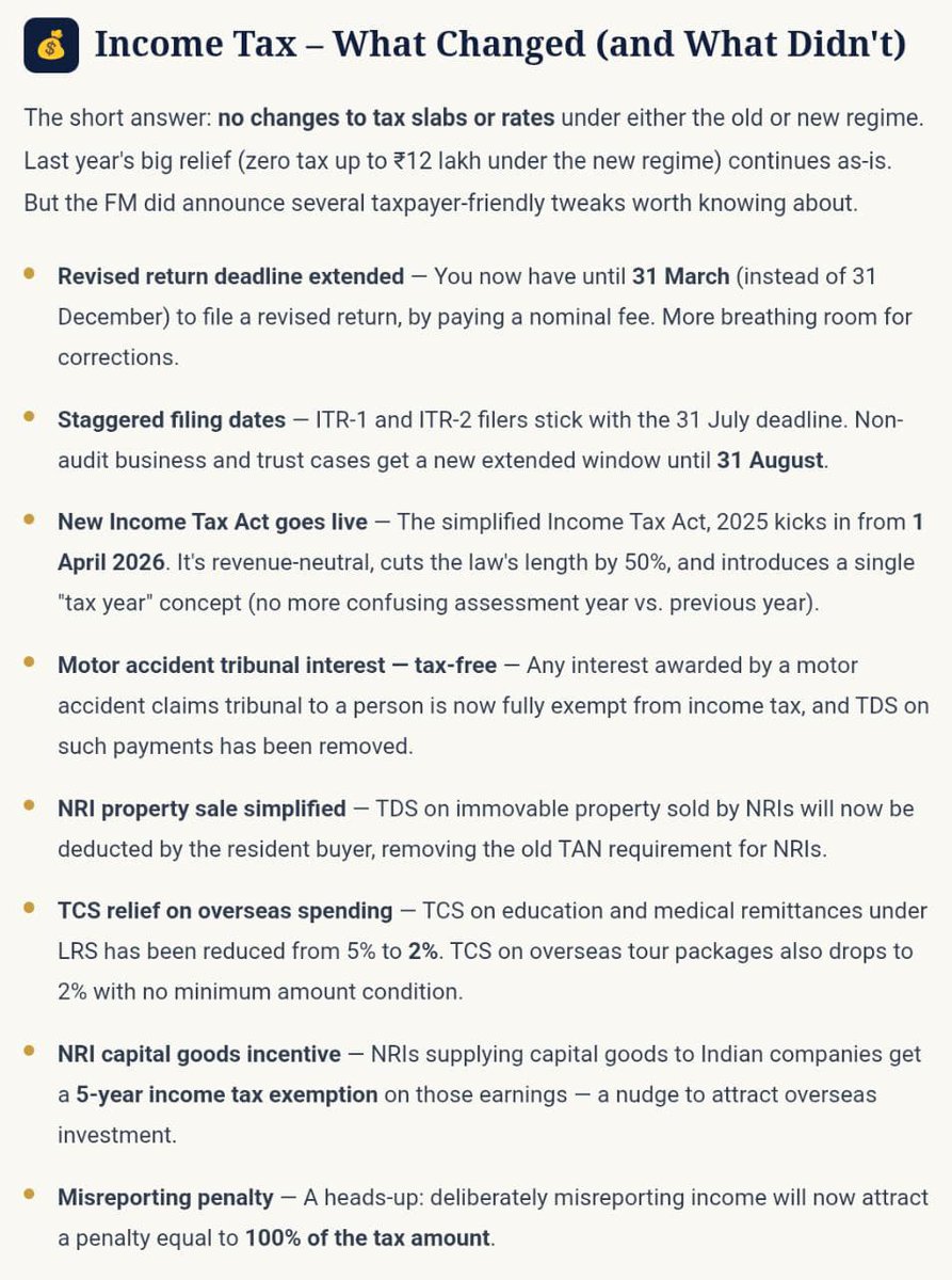 MolikPagaria's tweet image. Budget aaya… confusion gaya! 😄
Union Budget 2026 explained in simple words by KarrTax.in.
Know how this budget impacts your taxes, savings &amp;amp; business decisions.

📌 Follow us for real tax clarity, not jargon.
#UnionBudget2026 #BudgetExplained #IndianBudget
