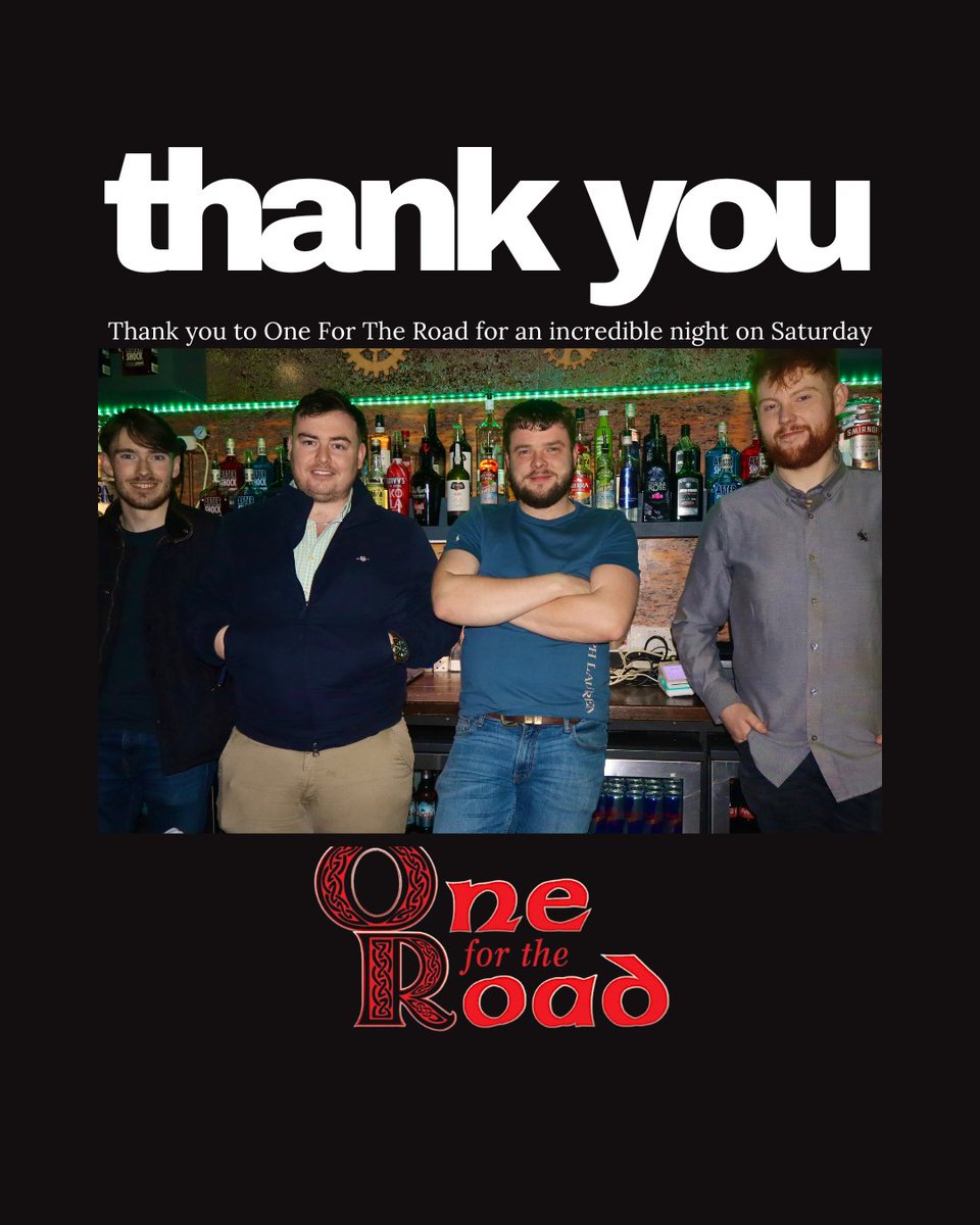 Huge thanks to @OneForTheRoad for an incredible night! 🎶 Always a blast with the lads. They’re returning for our St. Patrick’s Festival in March! ☘️Tickets on sale now:🎟️universe.com/events/one-for…
#OneForTheRoad #StPatricksFestival #AbbeyHotelDonegal