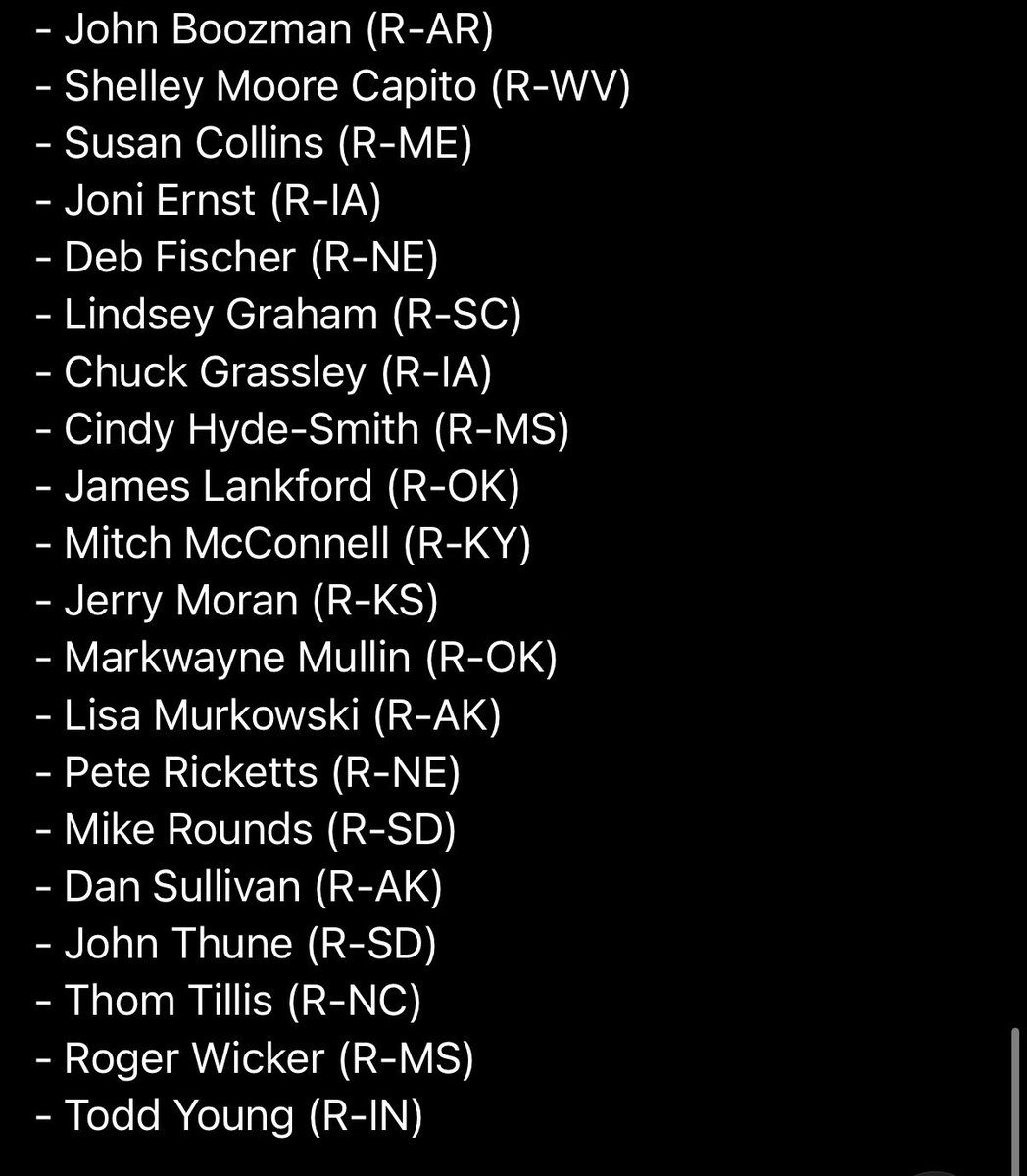 JDunlap1974's tweet image. Republican Senators who helped democrats strike down @SenRandPaul ‘s amendment to strip $5.2 billion in refugee welfare from the spending package.