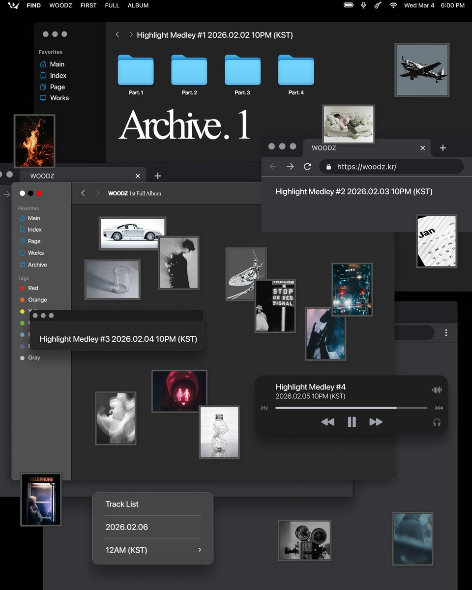 c_woodzofficial's tweet image. 𝐖𝐎𝐎𝐃𝐙 𝐇𝐢𝐠𝐡𝐥𝐢𝐠𝐡𝐭 𝐌𝐞𝐝𝐥𝐞𝐲 𝐒𝐜𝐡𝐞𝐝𝐮𝐥𝐞𝐫

1st Full Album [Archive. 1]
2026.03.04 6PM (KST)

Pre-Release Single
2026.02.12 6PM (KST)

#WOODZ #우즈 
#Archive_1