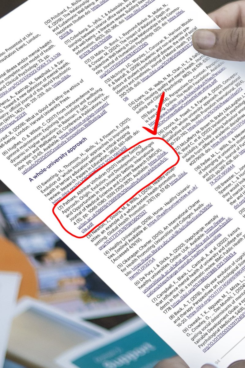 abhinavpathare's tweet photo. Honoured that my work is cited in the University Mental Health Charter UK (2nd ed.) — a widely respected framework guiding how UK universities approach mental health in practice.
Based on my 2021 research on the Healthy Settings Approach.
Thanks Prof. Mark Dooris (Oxford alumnus) https://t.co/u7sSmLHkcD