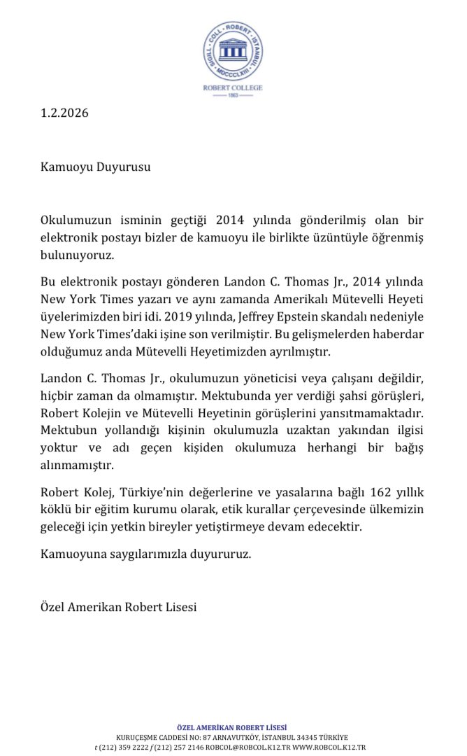 Okulumuz hakkında basında çıkan haberlere ilişkin kamuoyu duyurusu