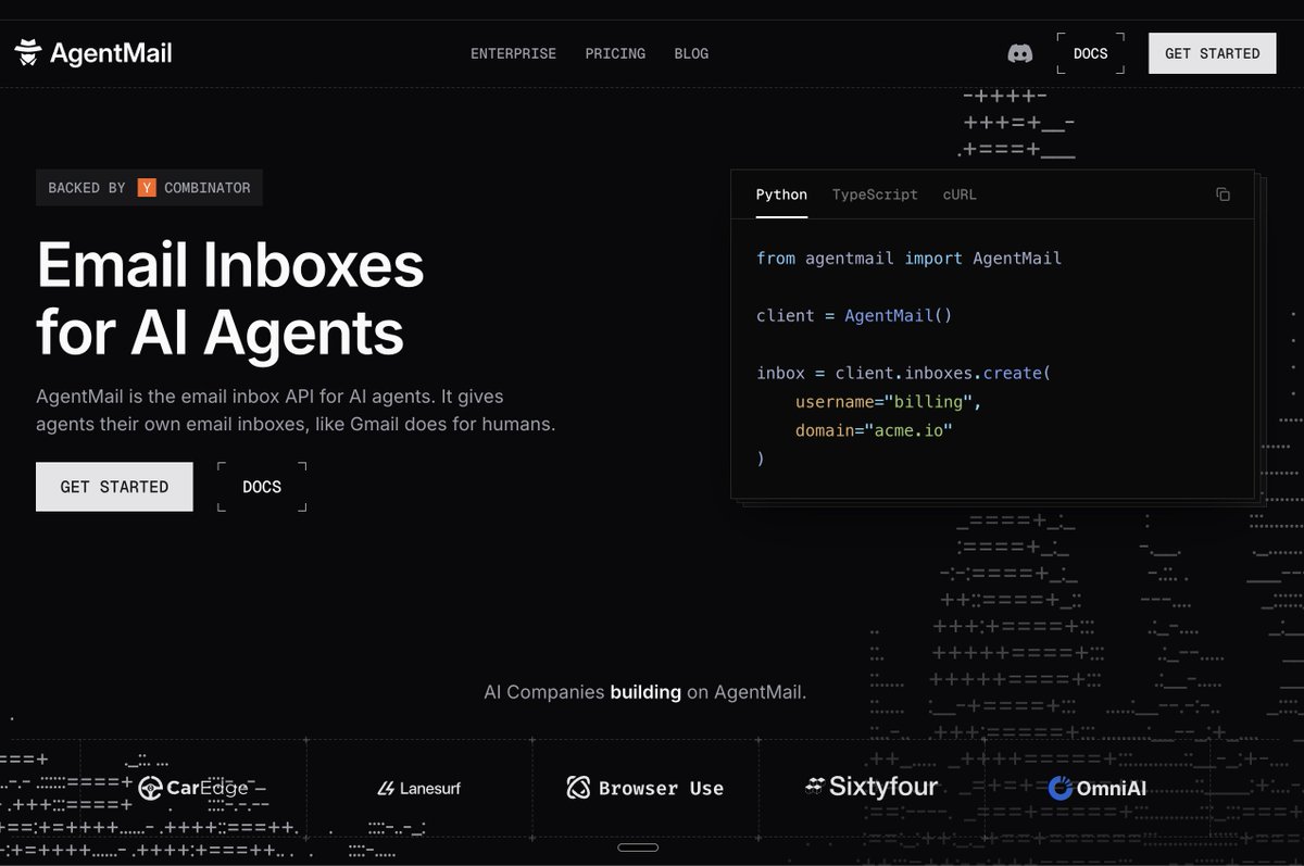 AgentMail product page