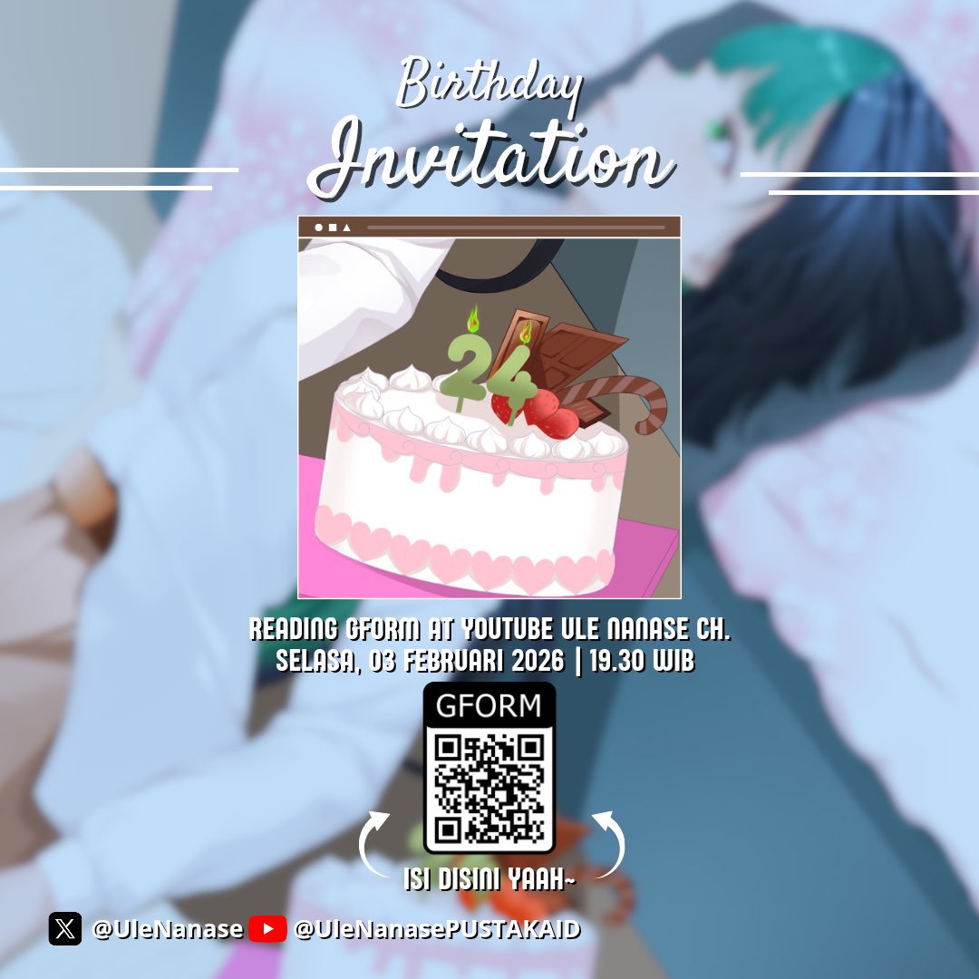 LETSGOOO!!!🌹
yuk dateng ke premiere cover &amp; birthday stream ulee 🎉💚🫰
Senin, 02 Februari 2026
start 19.00 WIB
youtu.be/hYDDj3ttqg0

youtube.com/live/ZyxFe01Ao…

formnya disini guys 🫰🫰
forms.gle/gDdLepbkkcGcis…