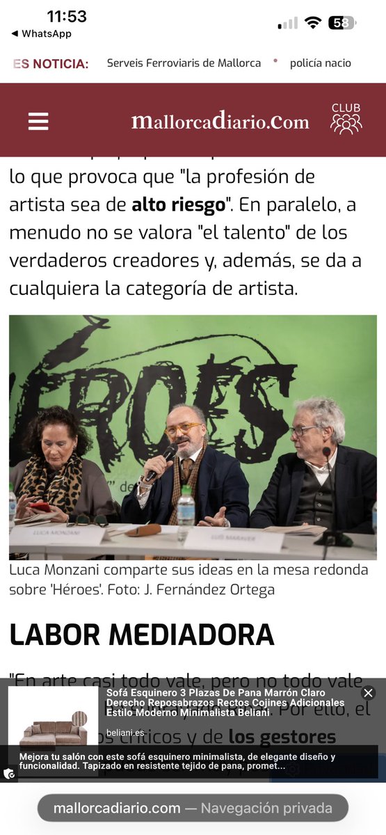 LucaMonzani's tweet photo. “De lo efímero a lo duradero” Arte y sociedad - encuentro entre artistas, instituciones y ciudadania - Sala “de les Dones” - HÉROES MMXXVI - Centro Cultural la Misericòrdia - Consell de Mallorca  #HÉROESMMXXVI #HéroesLaMisericordia #HéroesSettebello https://t.co/GJqtvRSegy