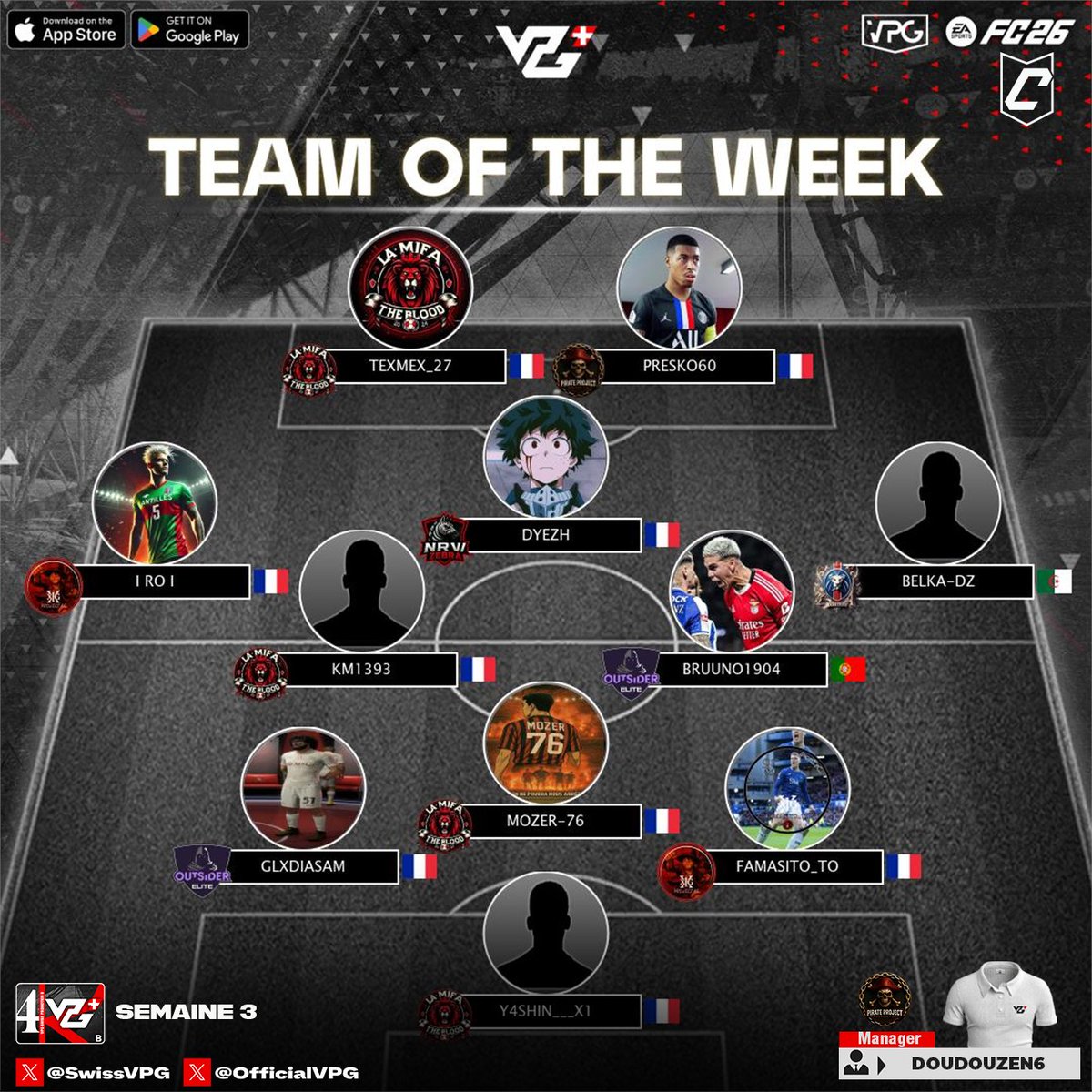 4️⃣ Ligue 4 📷 Promotion A &amp; B Semaine 3 Saison 2📷#Ligue4 #PromotionA #PromotionB #TOTW