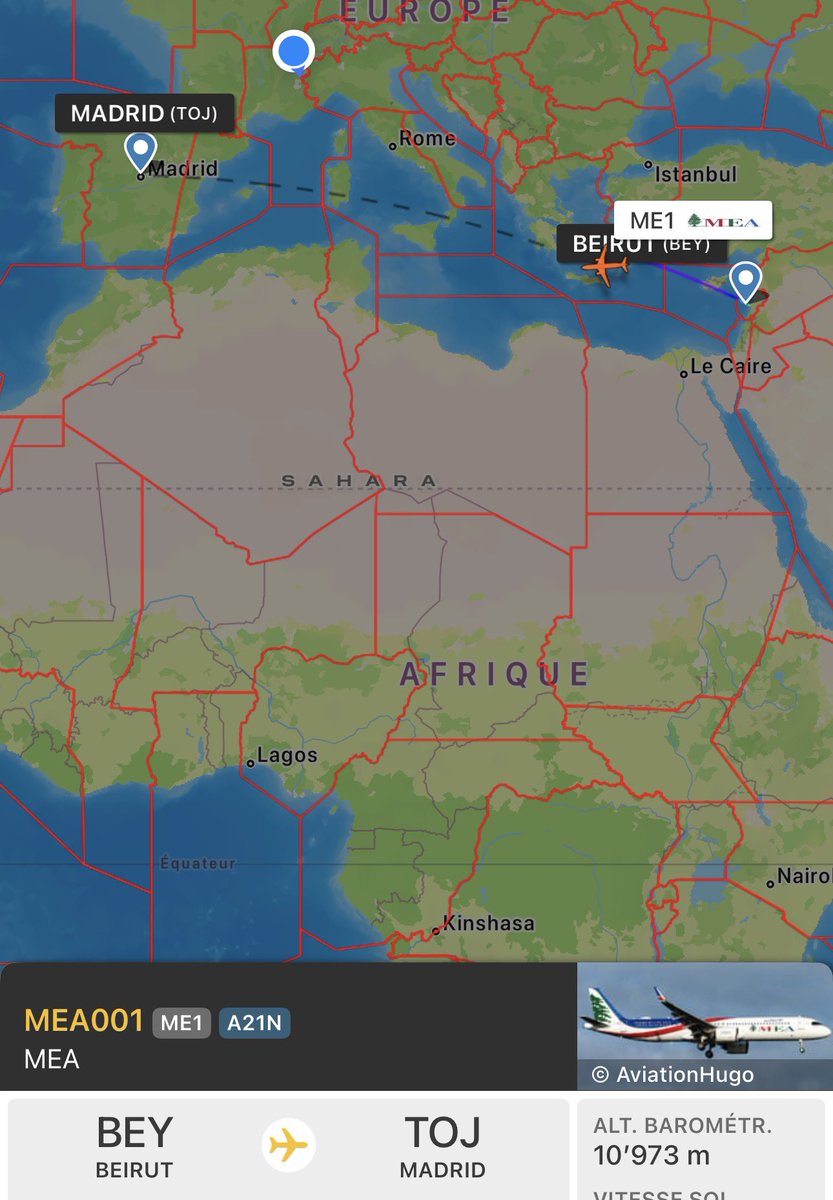 CH_LEBAD's tweet photo. 🟡🟡🟡 🇪🇸 🇱🇧
Le président du #Liban 🇱🇧 en visite officielle en #Espagne 🇪🇸
Atterrissage Air Base #Torejon
T7-ME3 #MEA001 A321 https://t.co/ZNmKTnLWTW