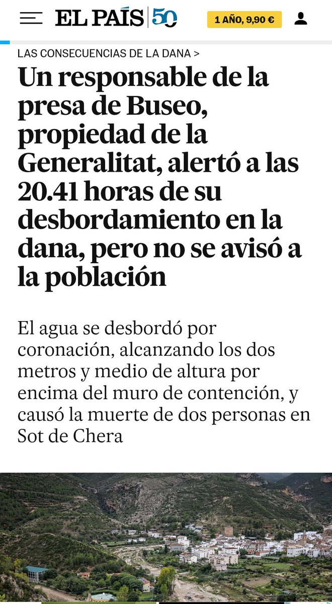 josevico4's tweet image. Aquí también os pido máxima difusión porque es una petición expresa de una persona víctima de la Dana.
Os cuento:

La presa Buseo que está en sot Chera, es de titularidad autonómica, el máximo responsable de su mantenimiento en @BarrachinaM, que ahora lo han ascendido a portavoz…