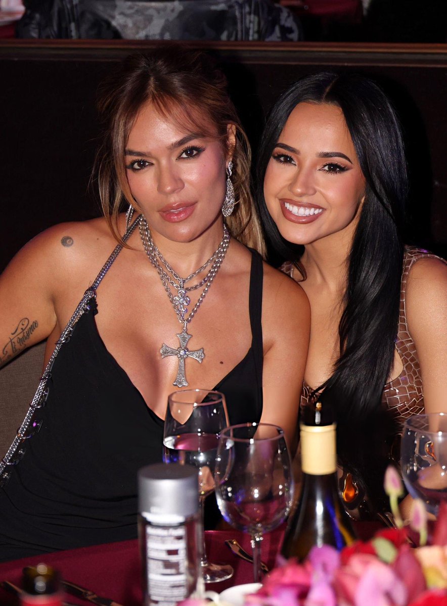 Karol G and Becky G stun at the Pre-#GRAMMY Gala.