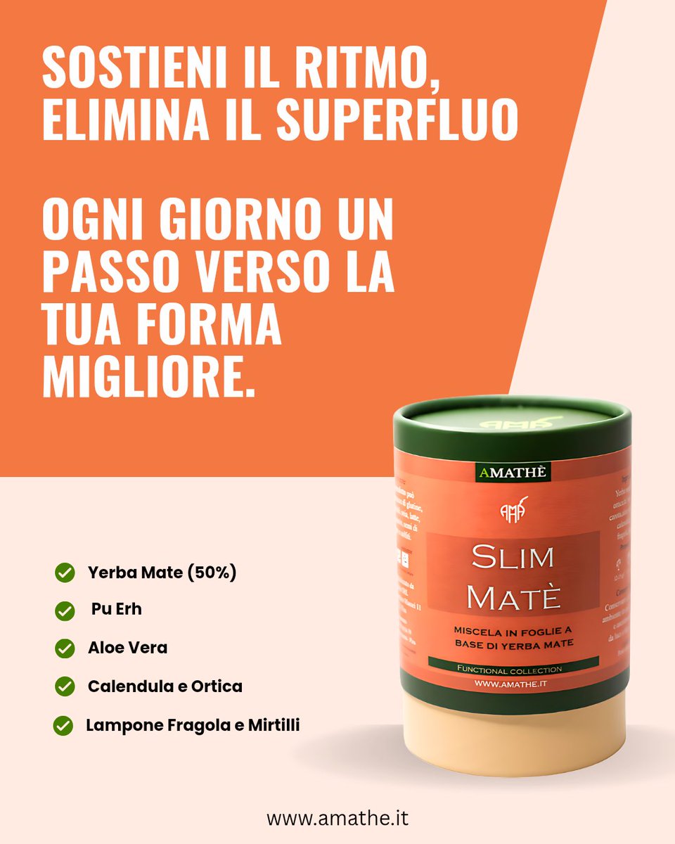 Slim Matè
Ogni giorno un passo verso la tua forma migliore.
#amathe #infusifunzionali #bevibenevivimeglio #cambiamento