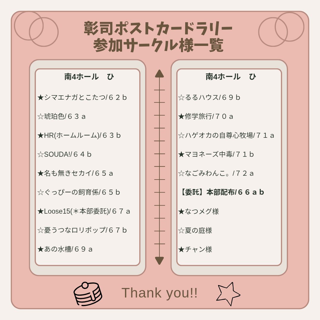 彰司ポストカードラリー企画 tweet media