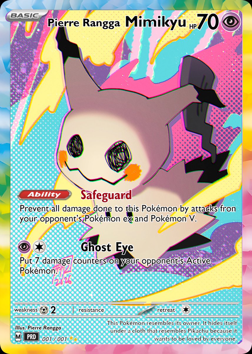 What Pokémon do you resemble?
For me, it’s Mimikyu. So, I drew it in my own card :)

#pokemon #fanart  #mimikyu