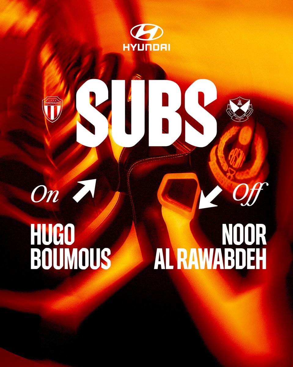 selangorfc's tweet photo. 45โ | โซ๏ธโช๏ธ TER 1-0 SFC ๐ด๐ก
โฉ Noor Al-Rawabdeh
โช Hugo Boumous
Powered by Hyundai Motor Malaysia
#SelangorFC #ThisIsSelangor
#TERSFC #LS17
#LigaSuper2025-26 https://t.co/ZcpmB8GgCL
