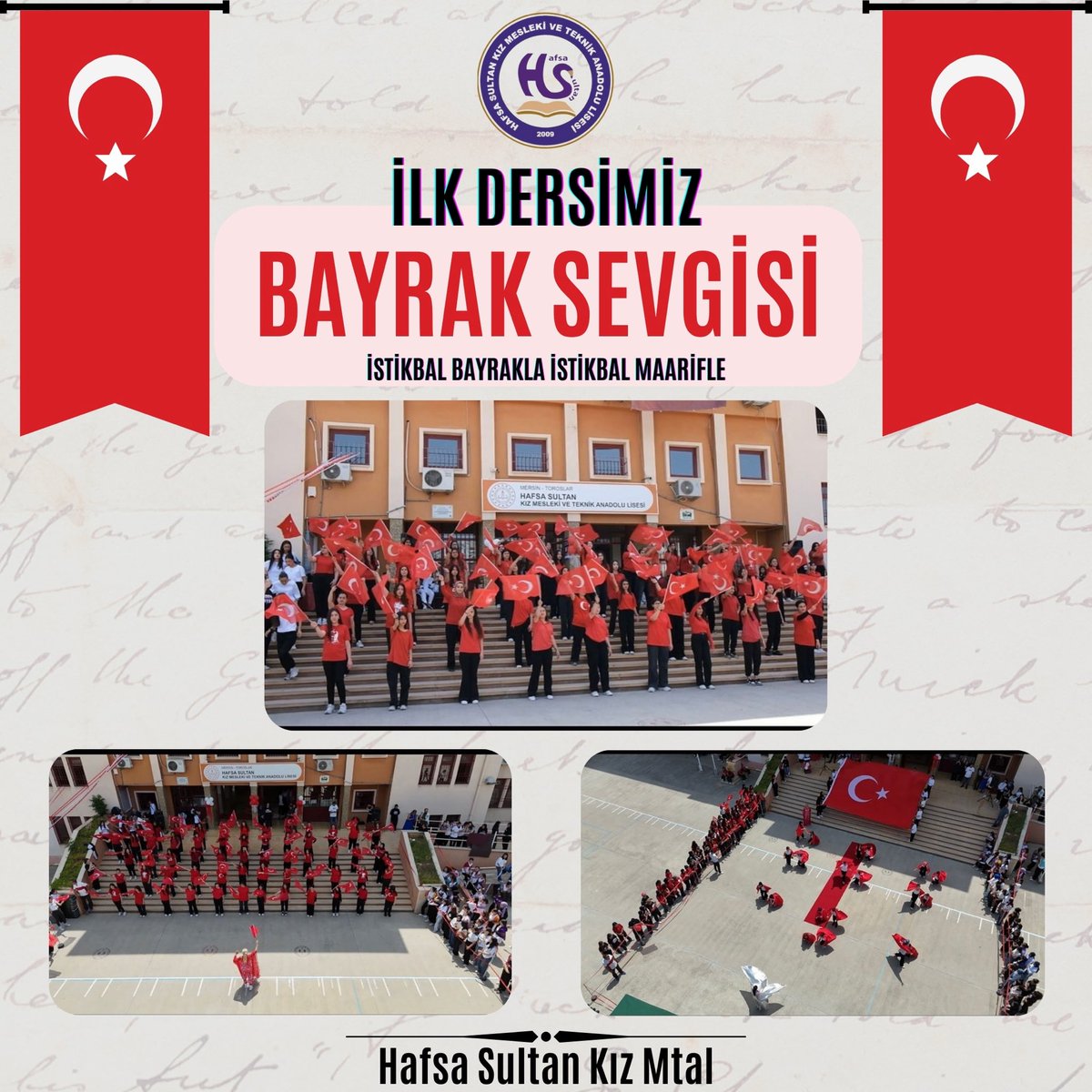 HafsaVe's tweet photo. İstiklal Bayrakla, İstikbal Maarifle 

Yüreğimiz Bayrak, Geleceğimiz Vatan

2 Şubat Pazartesi günü ilk dersimiz Bayrak Sevgisi 
@tcmeb @Yusuf__Tekin @valiatillatoros @Sogukpinar023 @MersinMEM @Muhammed0744 @BaykalBasdemir @kaanaydemir_33 @toroslarmem https://t.co/UopxOmnNhX
