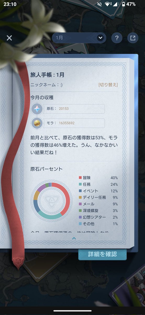 1ヶ月で2万原石ためてた #原神